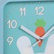 Króliczek turkusowy zegar ścienny analogowy, kwadratowy zegar dla dzieci