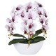 Sztuczny storczyk orchidea w doniczce, biało-fioletowy, jak żywy, 3 pędy 53 cm