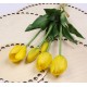 Tulipany silikonowe, żółte, jak żywe, bukiet 5 szt