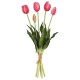 Tulipany silikonowe, różowe, jak żywe, bukiet 5 szt