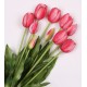 Tulipany silikonowe, różowe, jak żywe, bukiet 5 szt