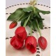 Tulipany silikonowe, czerwone, jak żywe, bukiet 5 szt