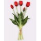 Tulipany silikonowe, czerwone, jak żywe, bukiet 5 szt