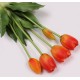 Tulipany silikonowe, pomarańczowe, jak żywe, bukiet 5 szt