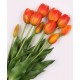 Tulipany silikonowe, pomarańczowe, jak żywe, bukiet 5 szt