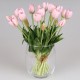Tulipany silikonowe, jasnoróżowe, jak żywe, bukiet 5 szt