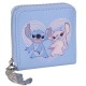 DISNEY Andzia i Stitch Niebieski, mały portfel na zamek 9x9 cm