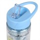 Stitch Disney Plastic Fles met Rietje, Glitter Transparant 550ml