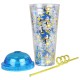 SONIC Tazza trasparente con cannuccia/bottiglia con glitter 650ml