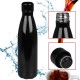 Thermos/borraccia termica in acciaio inossidabile nero da 500 ml