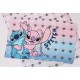 Stitch e Andzia Disney Set biancheria da letto blu e rosa, biancheria da letto in cotone 135x200 cm