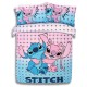 Disney Stitch a Andzia, bavlnená posteľná bielizeň, modro-ružová súprava posteľnej bielizne 200x200 cm