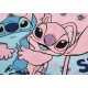 Literie Disney Stitch et Andzia, ensemble de literie bleu et rose en coton 200x200 cm