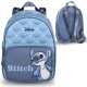 Stitch Disney Niebieski, mały plecak, skórzany plecak 33x11x25cm