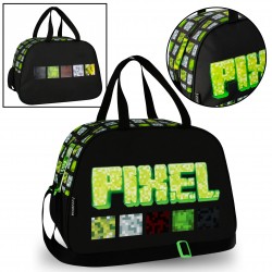 Pixel Game Chłopięca, pojemna torba gimnastyczna/sportowa na ramię 39x16x27cm