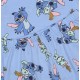 Stitch Disney Niebieska piżama na krótki rękaw, letnia, bawełniana piżama damska