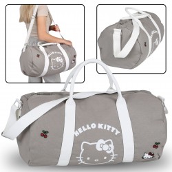 Hello Kitty Szara torba podróżna, torba turystyczna, pojemna 50x25x25