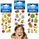 Set de pegatinas de colores para niños, frutas alegres