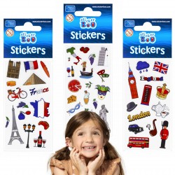 Sticker set Francia, Gran Bretaña, Italia pegatinas para un niño