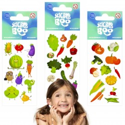 Zestaw kolorowych naklejek radosne warzywa, naklejki dla dzieci