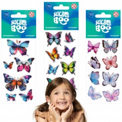 Motyle kolorowe naklejki, zestaw naklejek dla dziewczynki