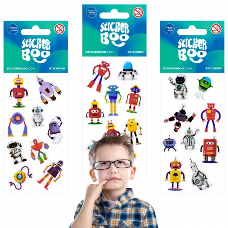 Set de pegatinas para niños, pegatinas de robots