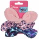 Stitch Scrunchies z kokardką, gumki do włosów zestaw 3 sztuk