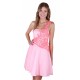 Pink, Floral Guipure Design, Sleeveless, Straight Across Neck Mini Dress by John Zack