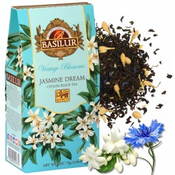 BASILUR VINTAGE BLOSSOMS - Jasmine Dream Czarna herbata liściasta z dodatkiem kwiatów jaśminu oraz chabru 75 g