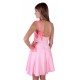 Pink, Floral Guipure Design, Sleeveless, Straight Across Neck Mini Dress by John Zack