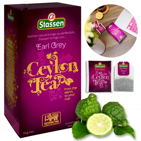 STASSEN Earl Grey Czarna herbata cejlońska z dodatkiem aromatu bergamotki 25 x 2 g