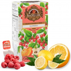 BASILUR Fruit Infusions Owocowa herbata bezkofeinowa z aromatem maliny i cytryny 25x2g