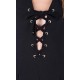 Black, Sleeveless, Lace Up Front, Wide Cut Leg, Jumpsuit For Ladies By John Zack