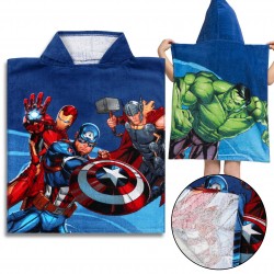 MARVEL Avengers Dziecięcy ręcznik, poncho z kapturem dla chłopca 50x115 cm OEKO-TEX