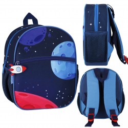 Rakieta mały plecak dla chłopca, plecak przedszkolny, kosmos, astronauta 26x23x9cm