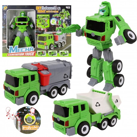 Groene robot/vuilniswagen 4in1, transformerende robot, auto voor kinderen 3+ MEGA CREATIVE