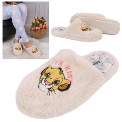 DISNEY The Lion King Women's slippers, beige slippers, fur home shoes