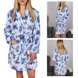 DISNEY Stitch blue bathrobe with belt, women's, soft