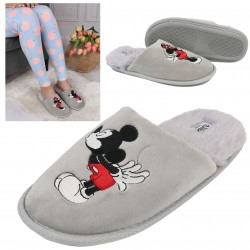 Disney Mickey Mouse Women's slippers, slippers grey, velour home shoes