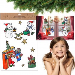 Christmas window sticker set, snowman 31x47 cm