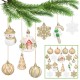 Set of gold Christmas tree decorations, Christmas tree baubles, set of 20 pieces