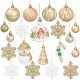 Set of gold Christmas tree decorations, Christmas tree baubles, set of 20 pieces