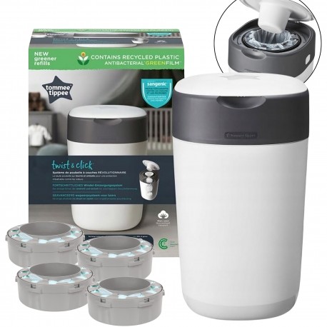 TOMMEE TIPPEE SANGENIC Twist and Click kosz na pieluchy + 4 wkłady