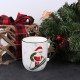 Tazza in porcellana bianca festosa, Babbo Natale sugli sci 420ml