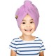 Purple hair turban for child, hair towel, bunny