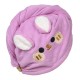 Purple hair turban for child, hair towel, bunny