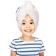 White hair turban for child, hair towel, bunny