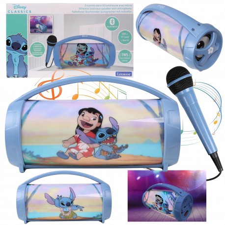 Disney Lilo i Stitch Przenośny głośnik Bluetooth z mikrofonem, stereo 27,6 x 15,7 cm