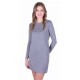 Grey Nightshirt With White and Blue T-Strap Back For Ladies PIGEON