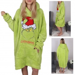 Grinch Zielona, unisex bluza/szlafrok/koc z kapturem, snuddie